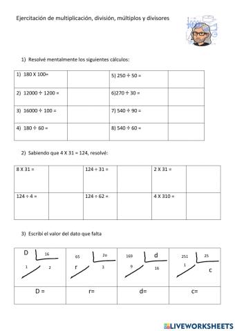 Multiplicación y división