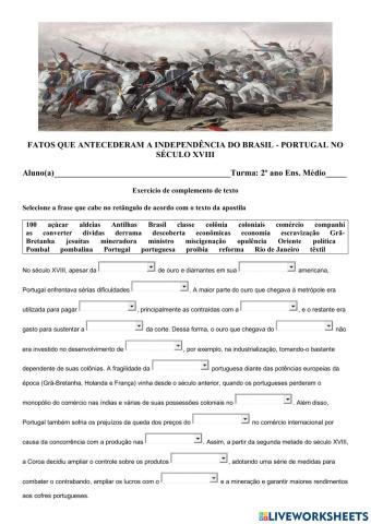 Atividades de história-2ºano ens médio