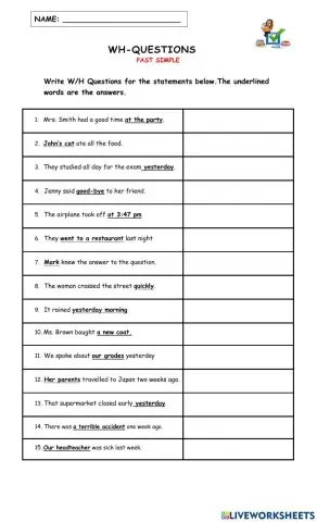Simple Past  with the interrogative form
