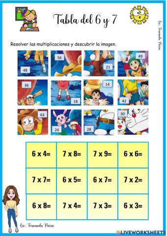 Tabla del 6 y 7