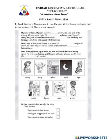 Fifth basic final test