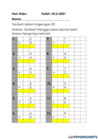 Ujian operasi tambah