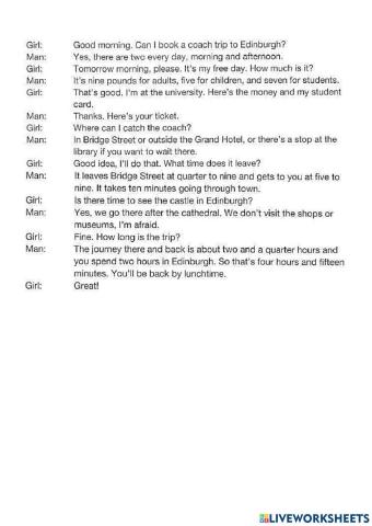 Listen and fill in the blanks part 3 KET 6.3