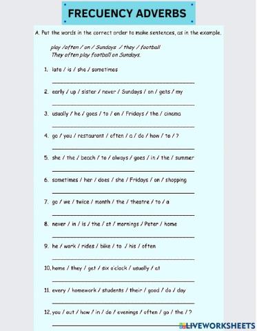 Frecuency adverbs