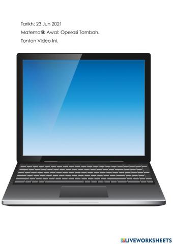 Operasi Tambah Penyelesaian Masalah Prasekolah