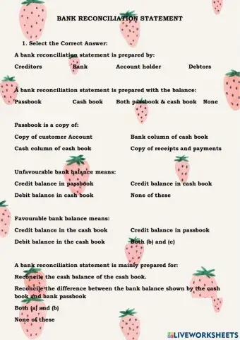 Bank Reconciliation Statement
