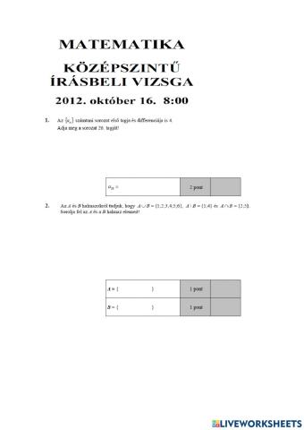 Érettségi gyakorló