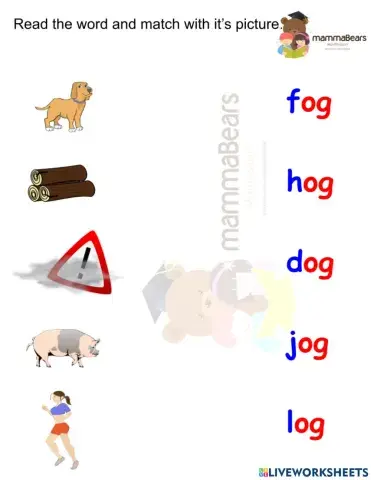 'o' sound match activity 1