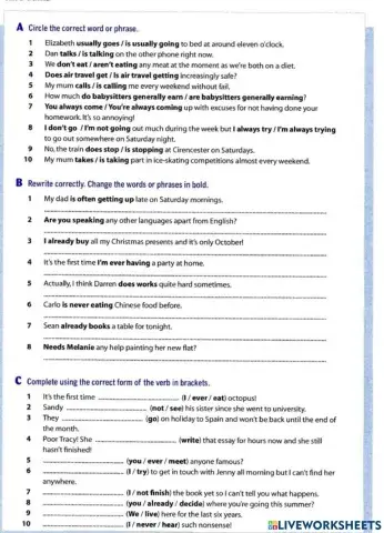 Pre-IELTS Present tenses Test