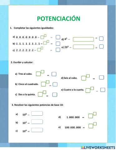 Potenciación - Propiedades y operaciones