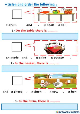 Listen and order (comma) U6 L6+10