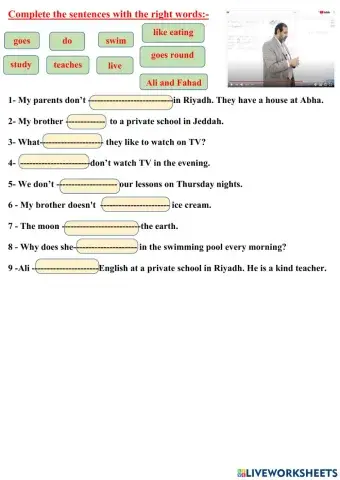 Present Simple Mixed exercises