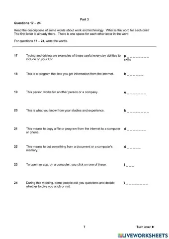 UNIT 2 TEST B1+ PART 2