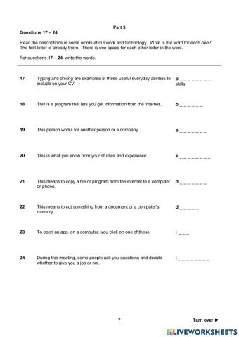 UNIT 2 TEST B1+ PART 2