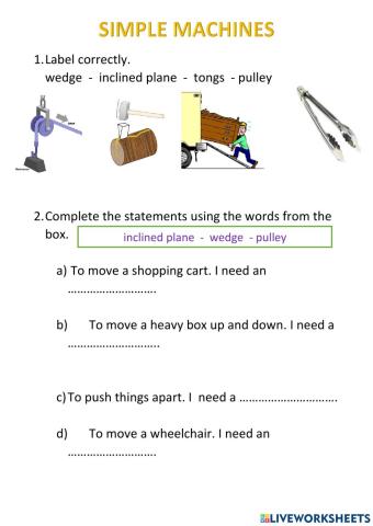 Body parts as simple machines