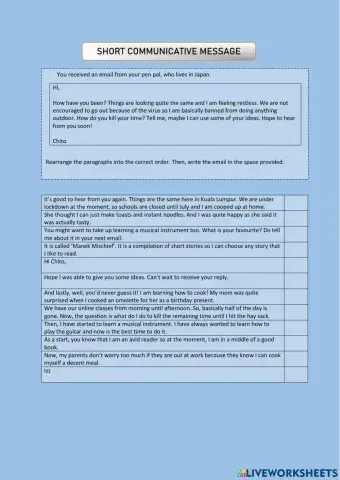 Short Communicative Message