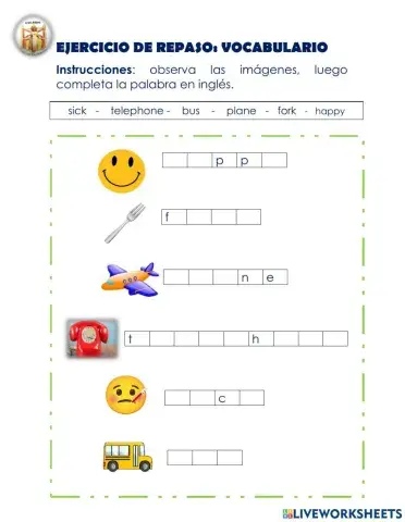 Ejercicio de repaso: Vocabulario