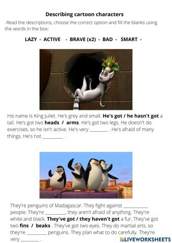 Personality adjectives