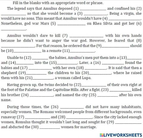 The Legend of Romulus and Remus