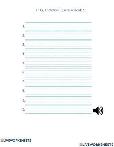 1st G. L4 B5 Dictation