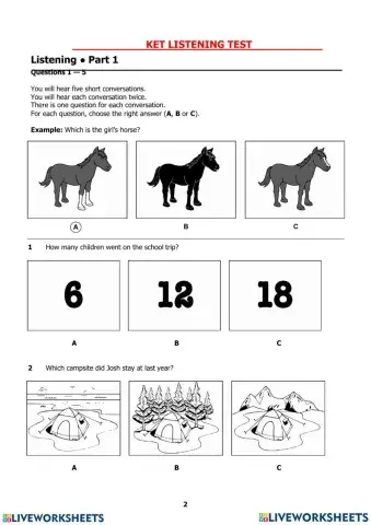 Ket listening part 1-2