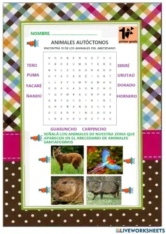 Sopa de animales autóctonos