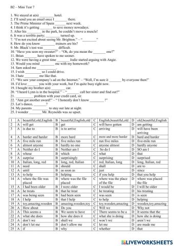 Ecce - grammar - multiple choice