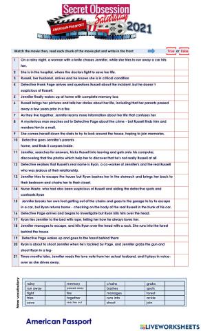 Movie, secrect obsession. Amerpassport