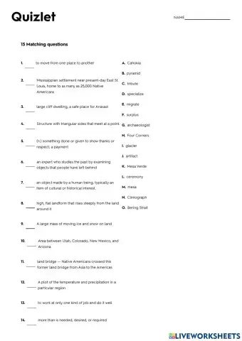 5A - Chapter 1 Vocabulary
