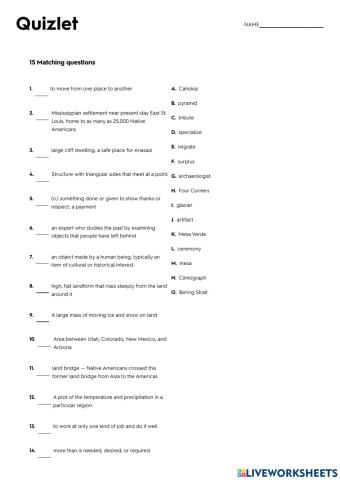 5A - Chapter 1 Vocabulary