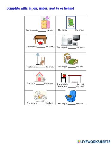 Prepositions of place 2