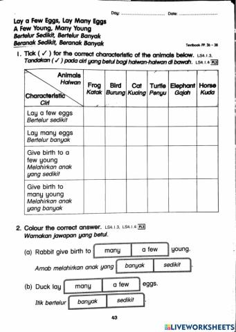 Lay a few eggs, Lay many eggs