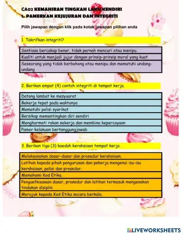 Level 1ca02 pamerkan kejujuran & integriti
