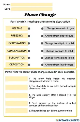 Phase Change Worksheet