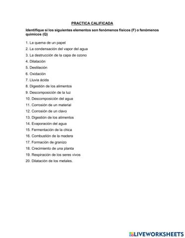 Fenómenos de la materia