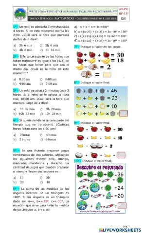RETOS MATEMATICOS GRADO 10 Y 11 SEGUNDO PERIODO.