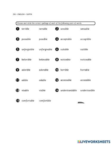 Dis – english – suffix