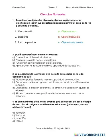 Examen Trimestral Final
