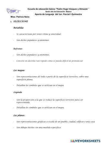 Temas de Aporte primer parcial I QUIM