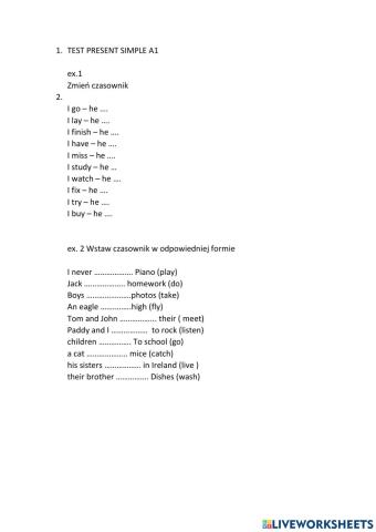 Test present simple 2