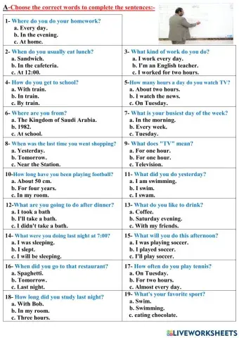 Questions & Answers. All Tenses.