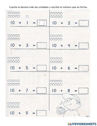 Familia de números del 10