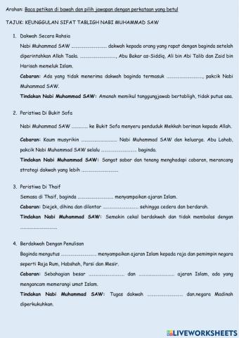 Meneladani Sifat Tabligh