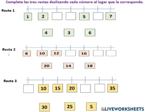 La recta numérica. Primer grado