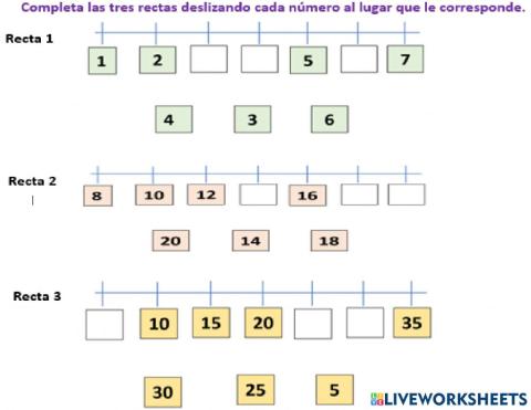 La recta numérica. Primer grado