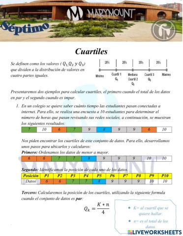 Cuartiles en datos no agrupados