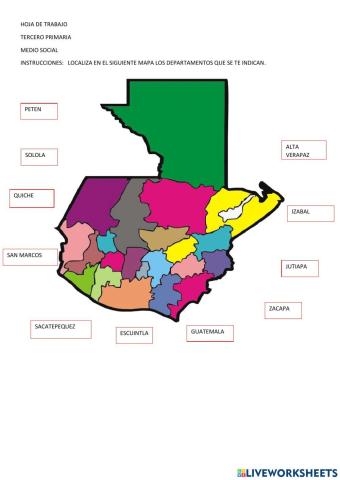 Departamentos de guatemala