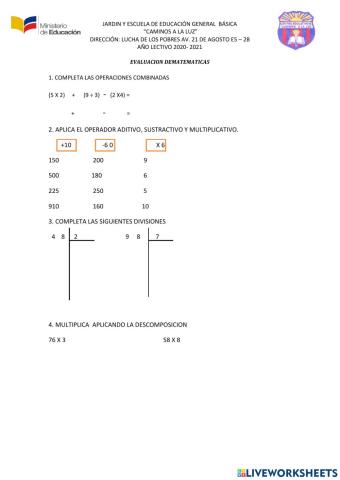 Operaciones combinadas