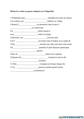 Passe compose et imparfait