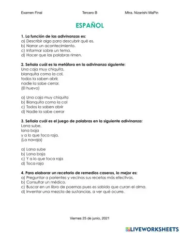 Examen Final Trimestral